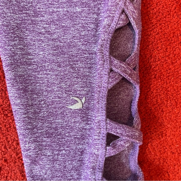 Glyder Lace Up Accent Purple Leggings - Picture 2 of 9